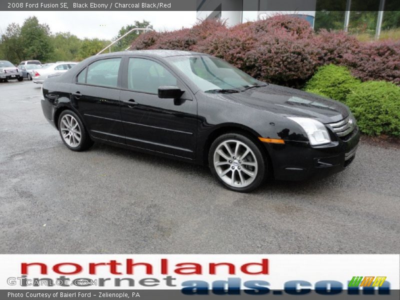 Black Ebony / Charcoal Black/Red 2008 Ford Fusion SE
