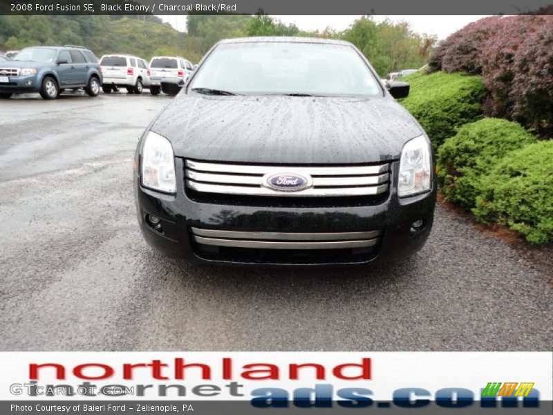 Black Ebony / Charcoal Black/Red 2008 Ford Fusion SE