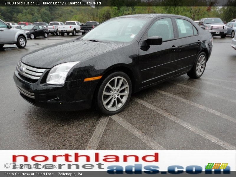 Black Ebony / Charcoal Black/Red 2008 Ford Fusion SE