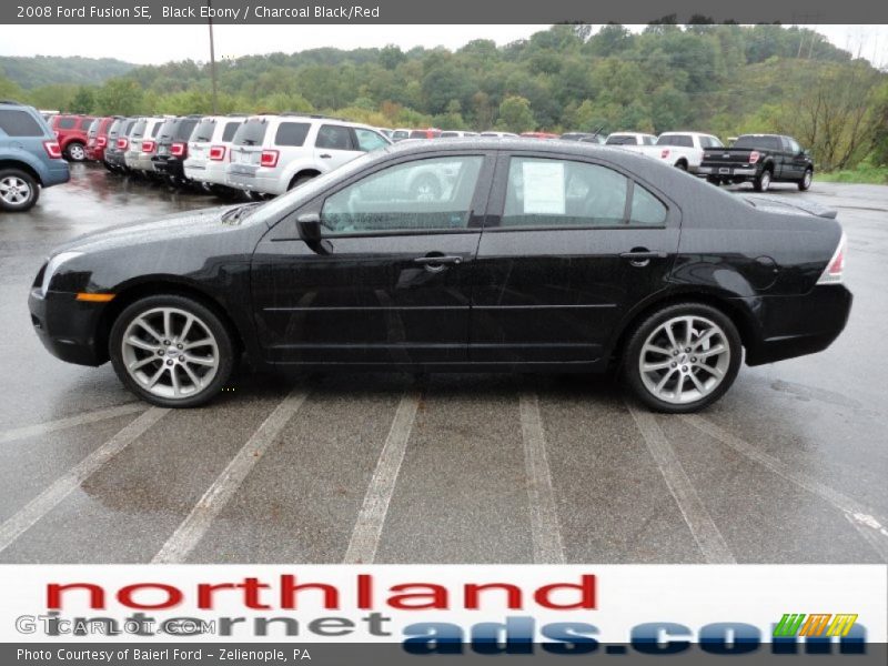 Black Ebony / Charcoal Black/Red 2008 Ford Fusion SE