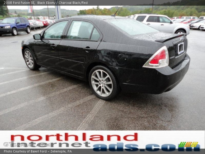 Black Ebony / Charcoal Black/Red 2008 Ford Fusion SE