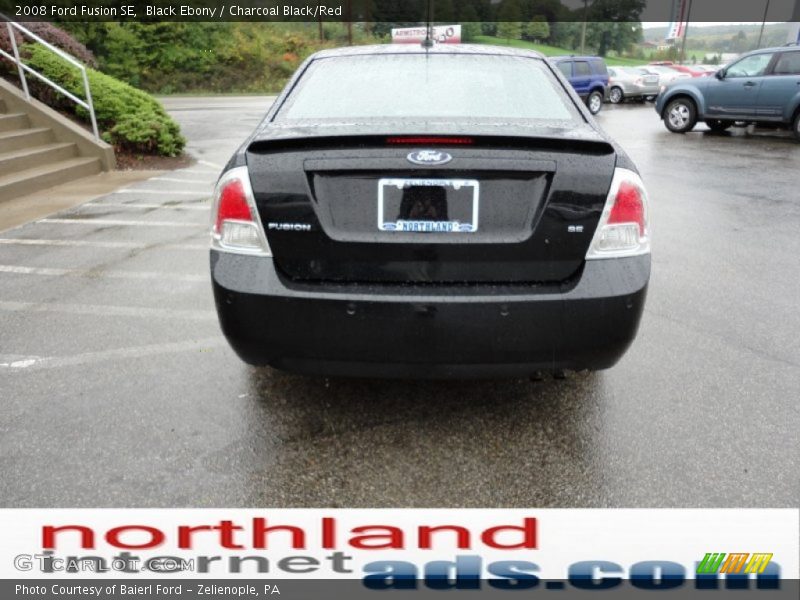 Black Ebony / Charcoal Black/Red 2008 Ford Fusion SE