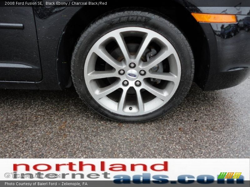 Black Ebony / Charcoal Black/Red 2008 Ford Fusion SE