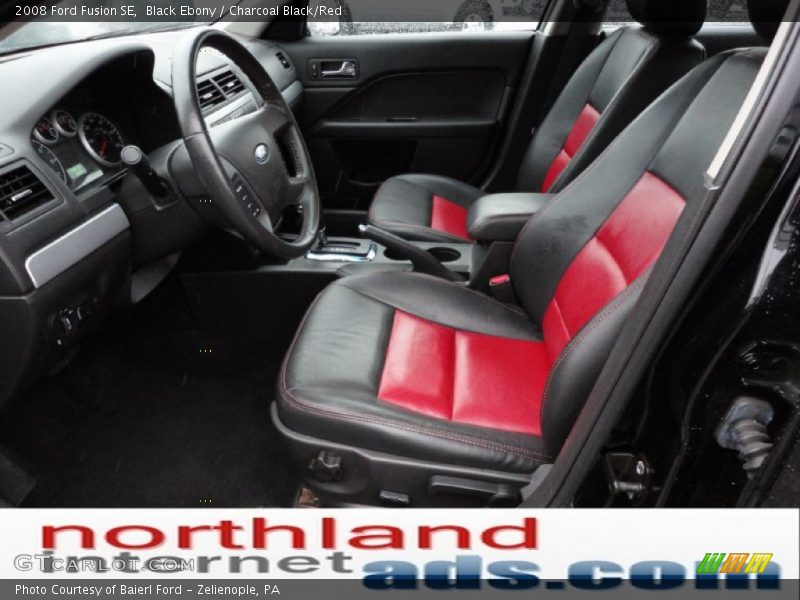 Black Ebony / Charcoal Black/Red 2008 Ford Fusion SE