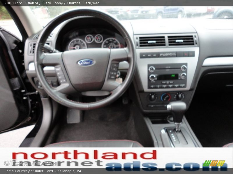 Black Ebony / Charcoal Black/Red 2008 Ford Fusion SE