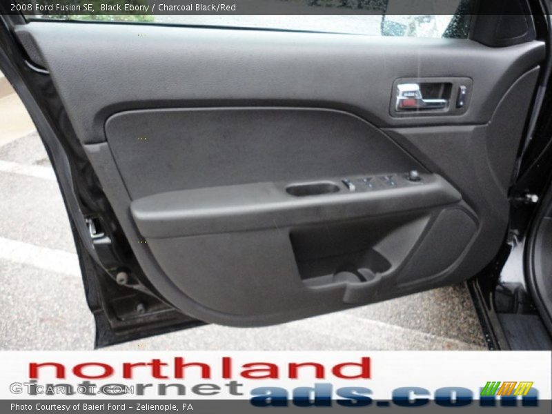 Black Ebony / Charcoal Black/Red 2008 Ford Fusion SE