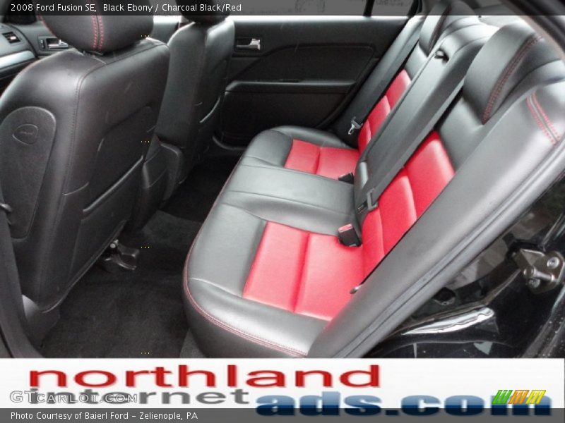 Black Ebony / Charcoal Black/Red 2008 Ford Fusion SE