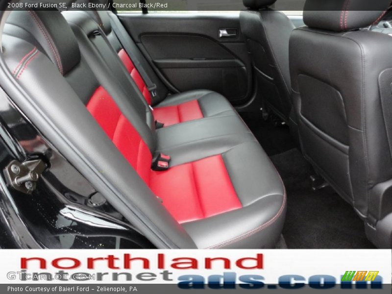 Black Ebony / Charcoal Black/Red 2008 Ford Fusion SE