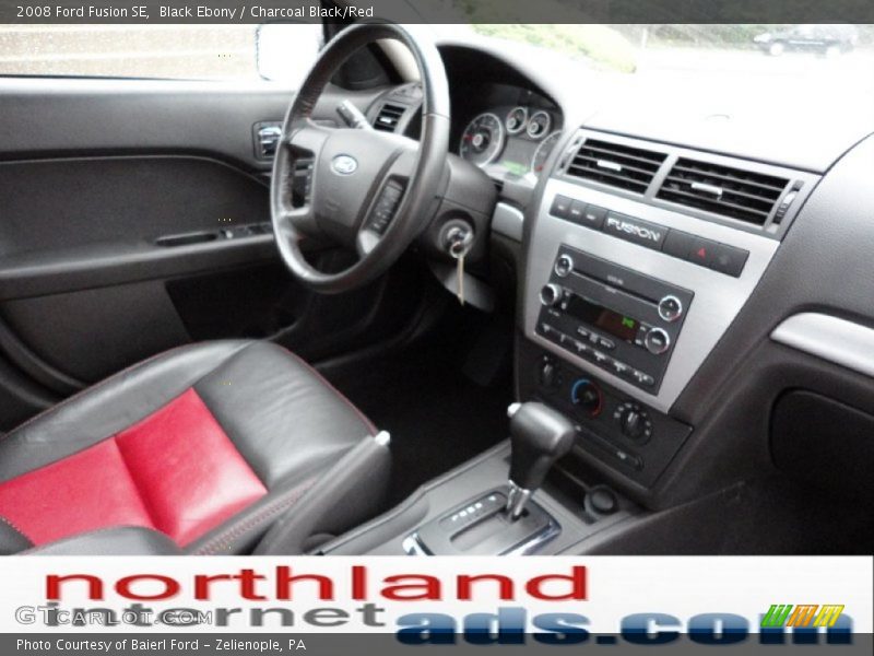 Black Ebony / Charcoal Black/Red 2008 Ford Fusion SE