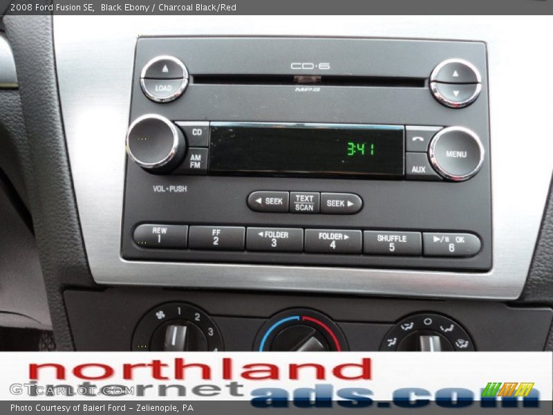 Black Ebony / Charcoal Black/Red 2008 Ford Fusion SE