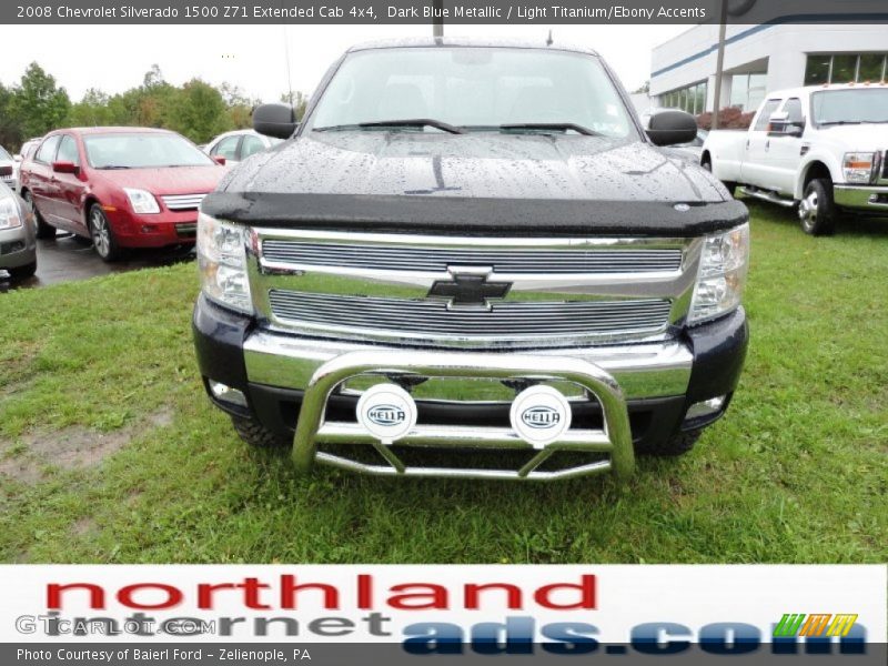 Dark Blue Metallic / Light Titanium/Ebony Accents 2008 Chevrolet Silverado 1500 Z71 Extended Cab 4x4