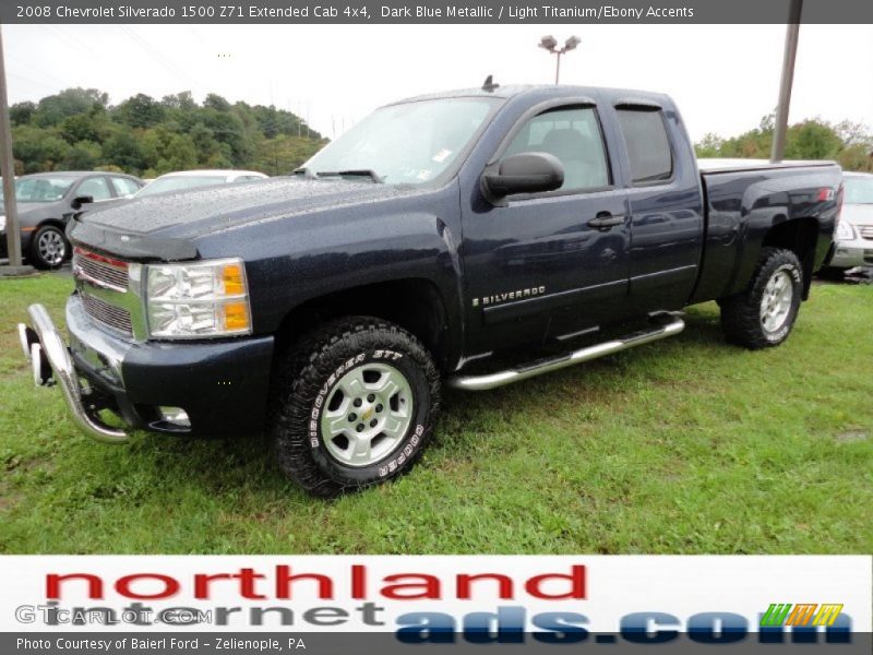 Dark Blue Metallic / Light Titanium/Ebony Accents 2008 Chevrolet Silverado 1500 Z71 Extended Cab 4x4