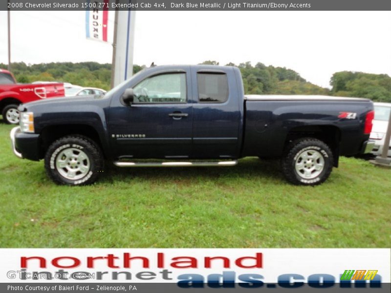 Dark Blue Metallic / Light Titanium/Ebony Accents 2008 Chevrolet Silverado 1500 Z71 Extended Cab 4x4