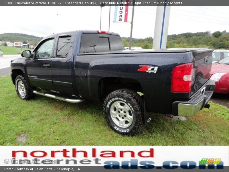 Dark Blue Metallic / Light Titanium/Ebony Accents 2008 Chevrolet Silverado 1500 Z71 Extended Cab 4x4