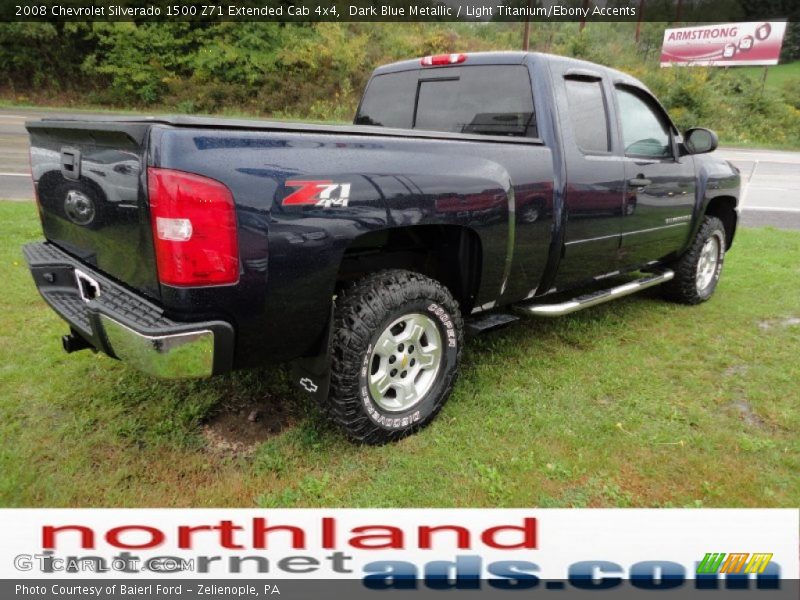 Dark Blue Metallic / Light Titanium/Ebony Accents 2008 Chevrolet Silverado 1500 Z71 Extended Cab 4x4