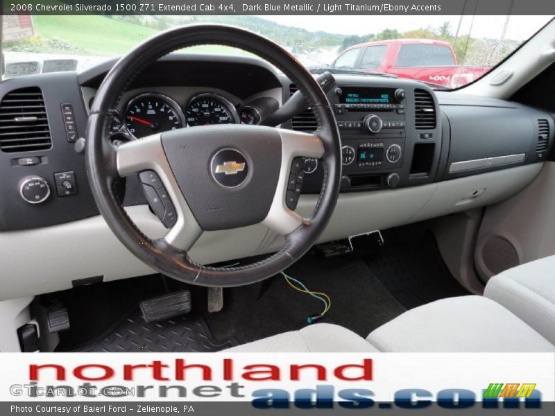 Dark Blue Metallic / Light Titanium/Ebony Accents 2008 Chevrolet Silverado 1500 Z71 Extended Cab 4x4