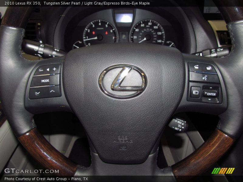 Tungsten Silver Pearl / Light Gray/Espresso Birds-Eye Maple 2010 Lexus RX 350