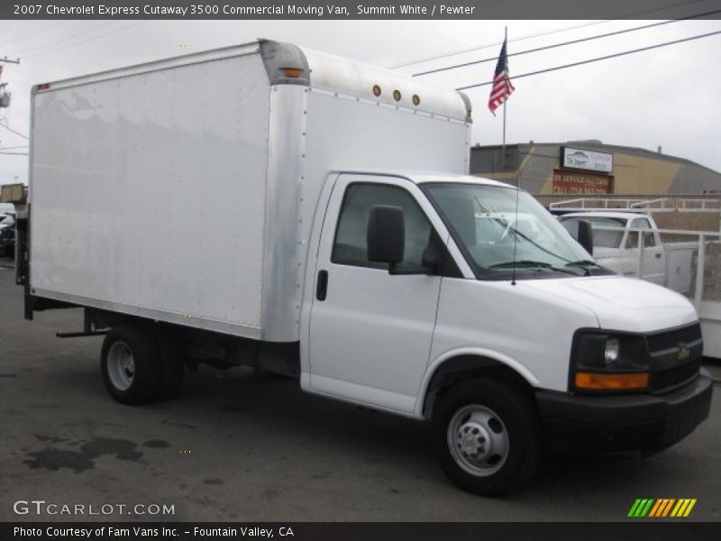 Summit White / Pewter 2007 Chevrolet Express Cutaway 3500 Commercial Moving Van