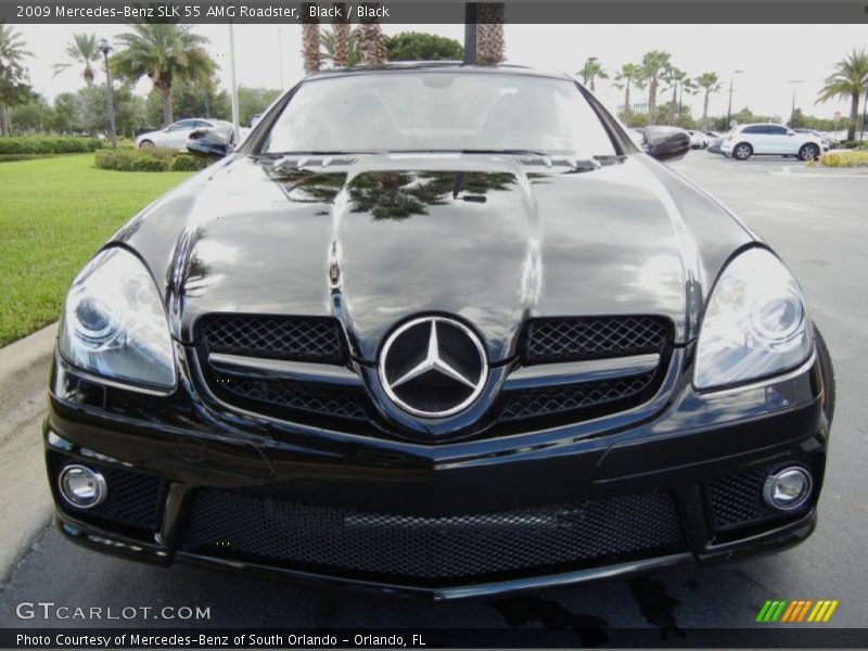 Black / Black 2009 Mercedes-Benz SLK 55 AMG Roadster