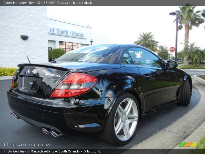 Black / Black 2009 Mercedes-Benz SLK 55 AMG Roadster