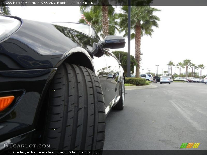 Black / Black 2009 Mercedes-Benz SLK 55 AMG Roadster