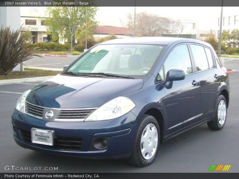 Blue Onyx Metallic / Beige 2007 Nissan Versa S
