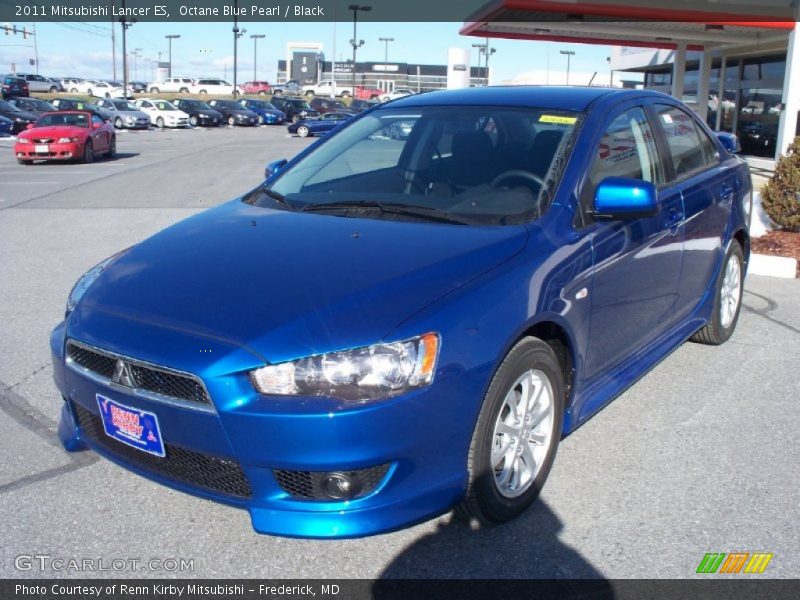 Octane Blue Pearl / Black 2011 Mitsubishi Lancer ES