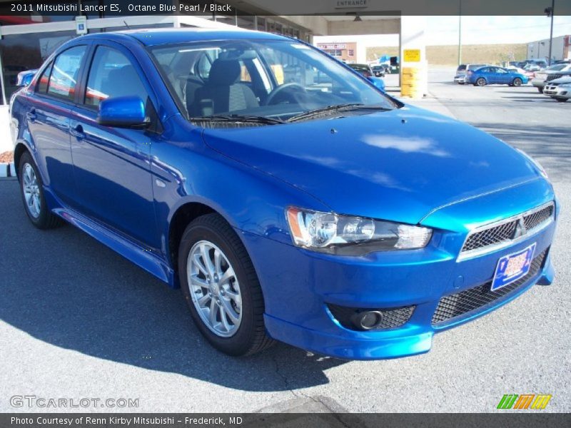Octane Blue Pearl / Black 2011 Mitsubishi Lancer ES