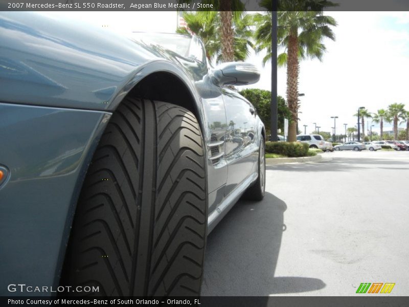Aegean Blue Metallic / Stone 2007 Mercedes-Benz SL 550 Roadster