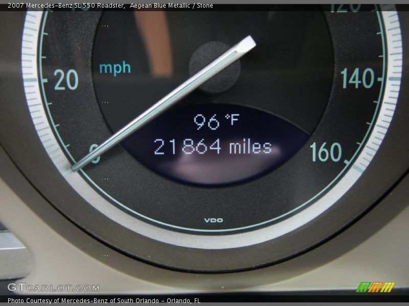 Aegean Blue Metallic / Stone 2007 Mercedes-Benz SL 550 Roadster