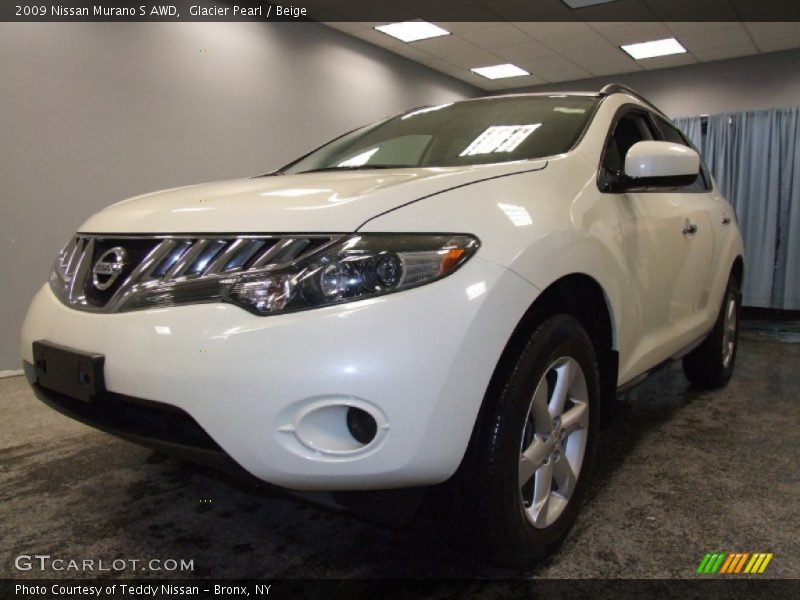 Glacier Pearl / Beige 2009 Nissan Murano S AWD
