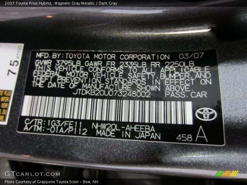 Magnetic Gray Metallic / Dark Gray 2007 Toyota Prius Hybrid
