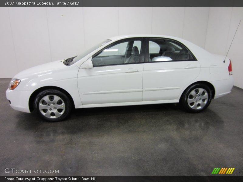 White / Gray 2007 Kia Spectra EX Sedan