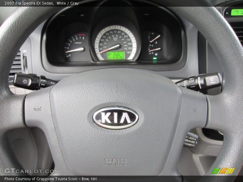 White / Gray 2007 Kia Spectra EX Sedan