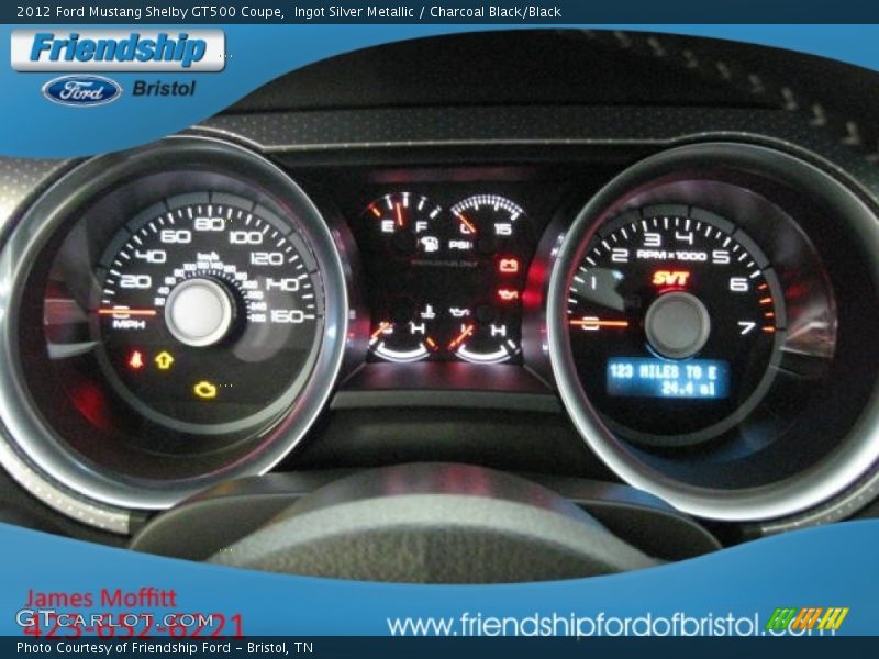 Ingot Silver Metallic / Charcoal Black/Black 2012 Ford Mustang Shelby GT500 Coupe
