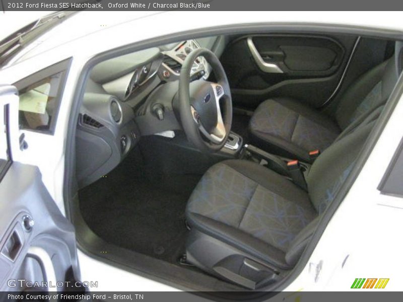  2012 Fiesta SES Hatchback Charcoal Black/Blue Interior