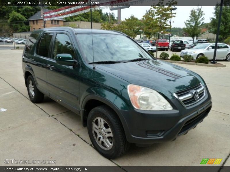 Clover Green Pearl / Saddle 2002 Honda CR-V EX 4WD