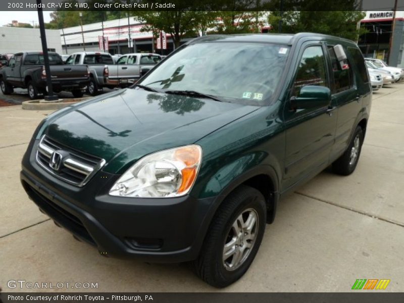 Clover Green Pearl / Saddle 2002 Honda CR-V EX 4WD