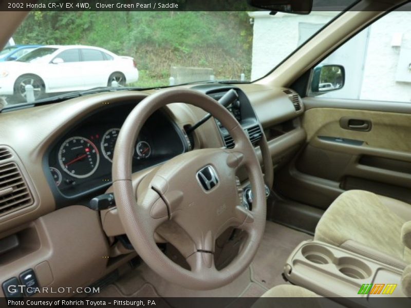 Clover Green Pearl / Saddle 2002 Honda CR-V EX 4WD