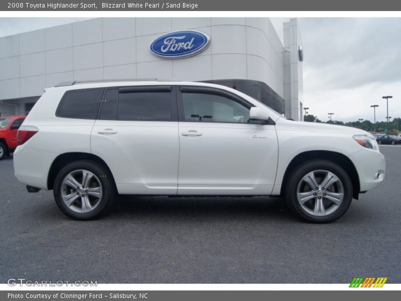 Blizzard White Pearl / Sand Beige 2008 Toyota Highlander Sport