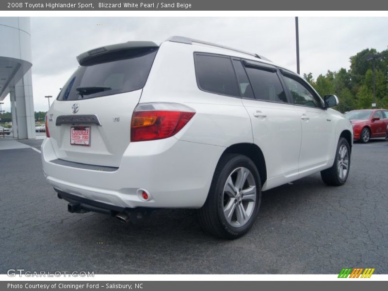 Blizzard White Pearl / Sand Beige 2008 Toyota Highlander Sport