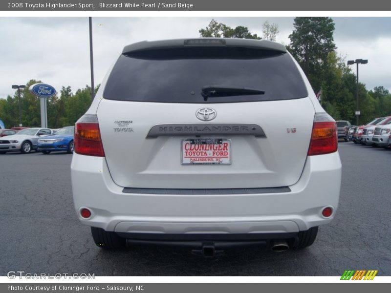 Blizzard White Pearl / Sand Beige 2008 Toyota Highlander Sport