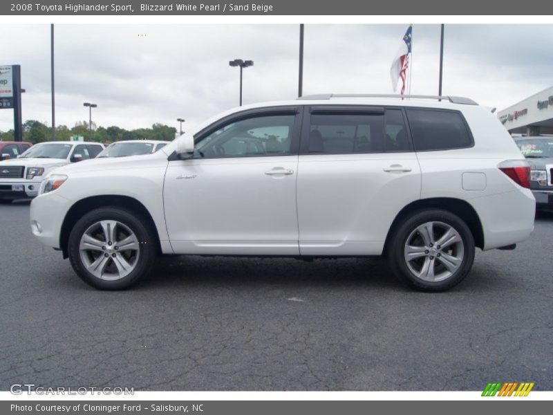 Blizzard White Pearl / Sand Beige 2008 Toyota Highlander Sport