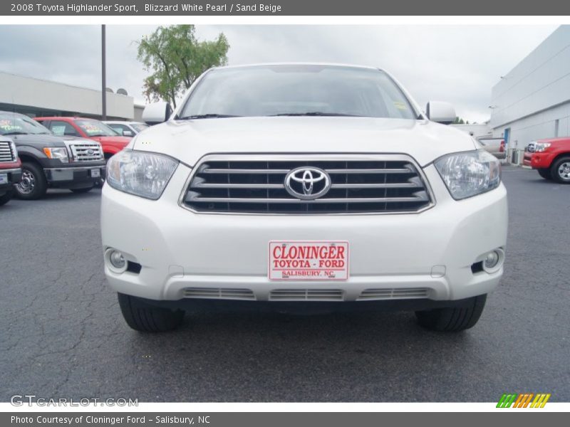 Blizzard White Pearl / Sand Beige 2008 Toyota Highlander Sport