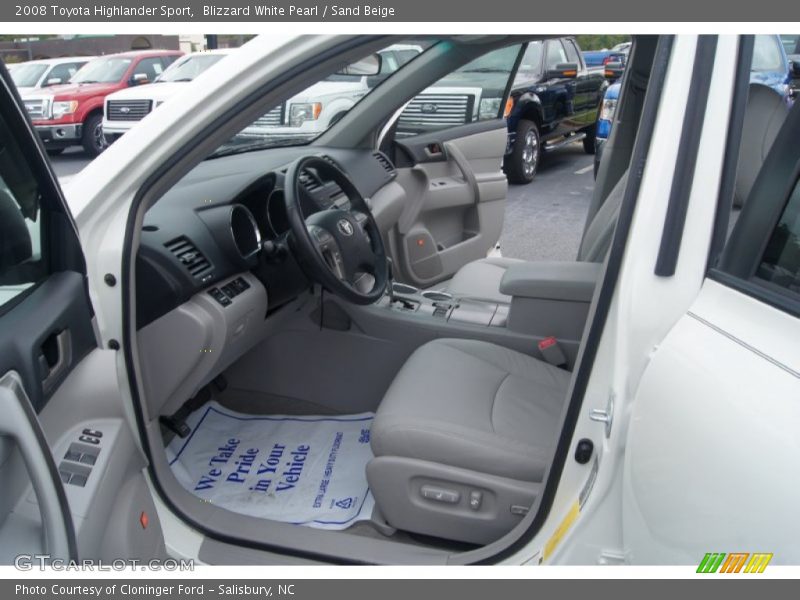 Blizzard White Pearl / Sand Beige 2008 Toyota Highlander Sport