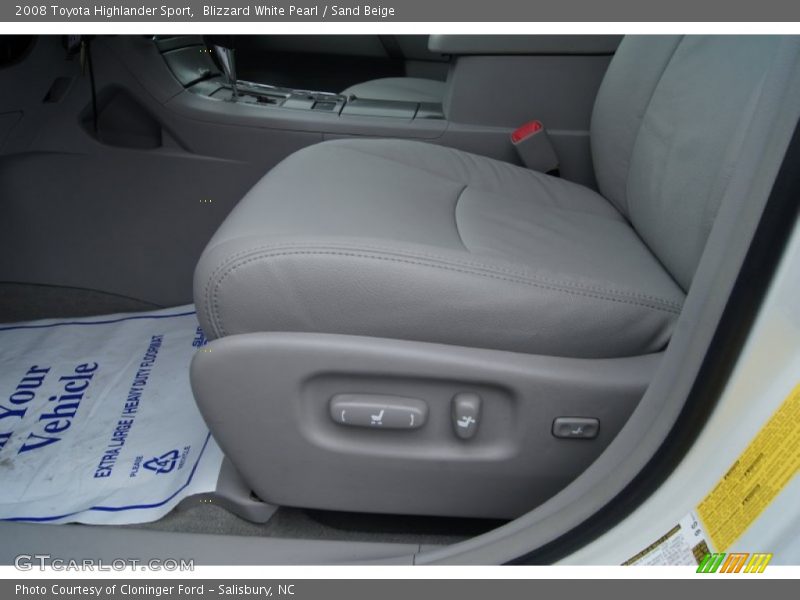 Blizzard White Pearl / Sand Beige 2008 Toyota Highlander Sport