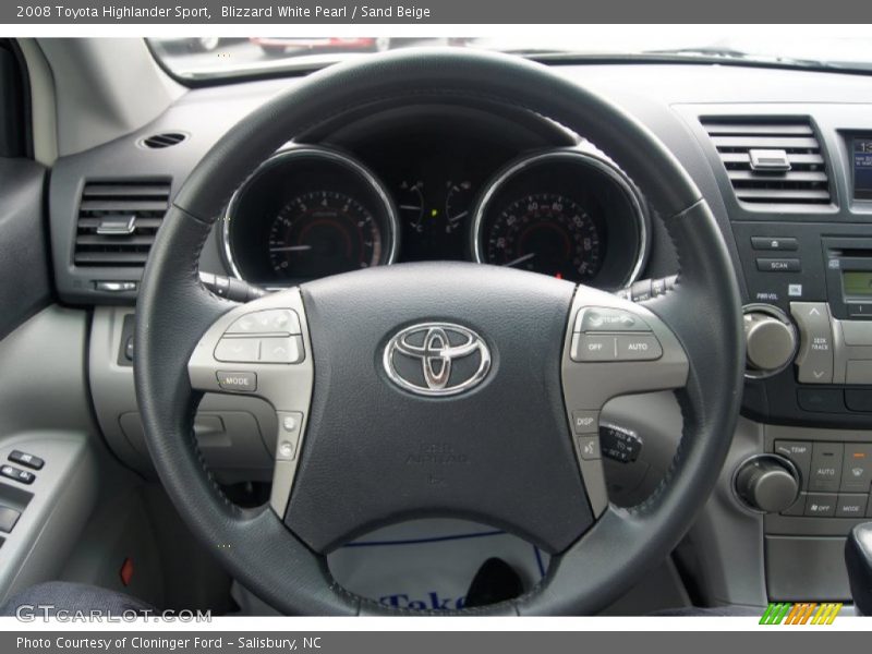 Blizzard White Pearl / Sand Beige 2008 Toyota Highlander Sport