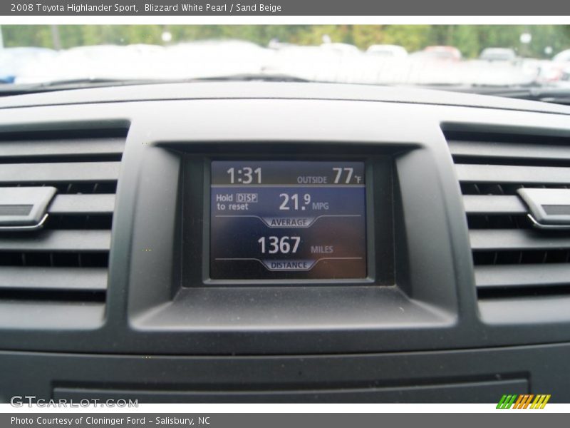 Blizzard White Pearl / Sand Beige 2008 Toyota Highlander Sport