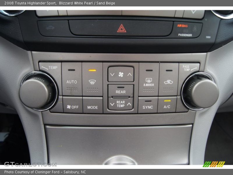 Blizzard White Pearl / Sand Beige 2008 Toyota Highlander Sport