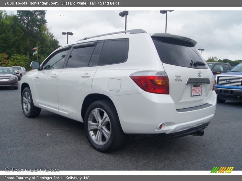 Blizzard White Pearl / Sand Beige 2008 Toyota Highlander Sport